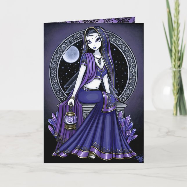 "Kami" Purple Moon Sari Fairy Card (Front)