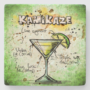Kamikaze Drink Recipe Stone Coaster