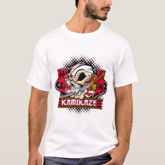 Kamikaze Skull With Japanese Sword T-Shirt