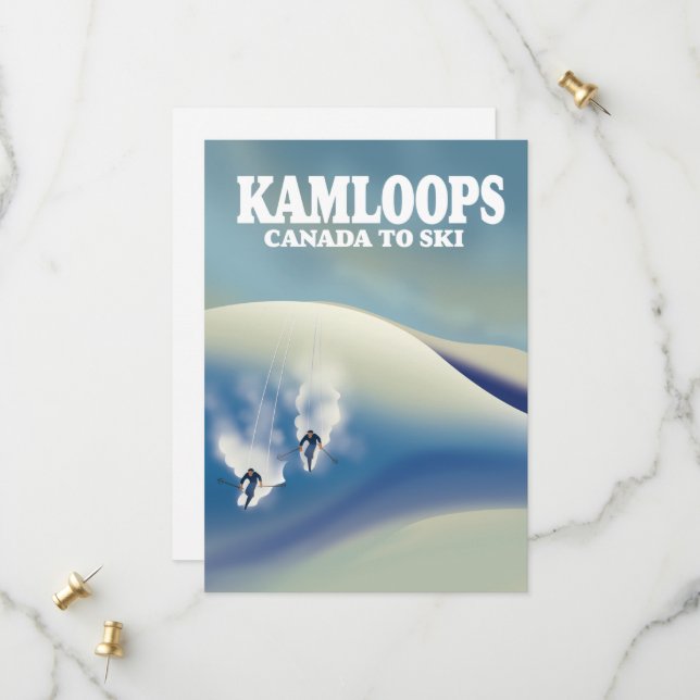 Kamloops Canada to Ski Save The Date (Front/Back In Situ)