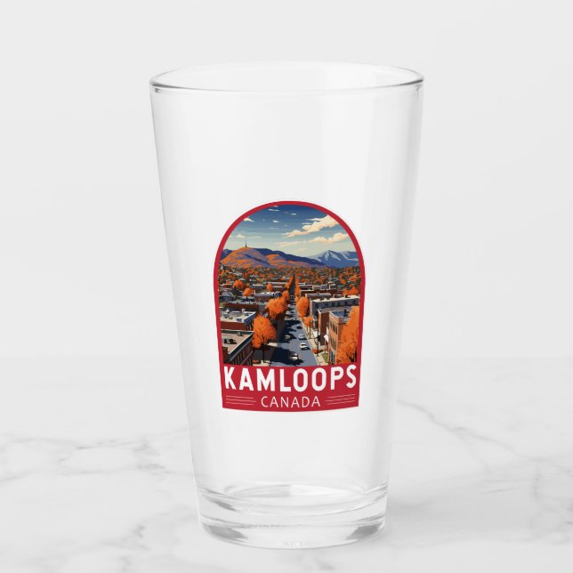 Kamloops Canada Travel Art Vintage Glass (Front)