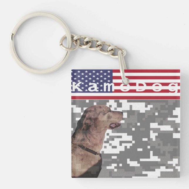 KamoDog Spike w/Flag Keychain (Front)