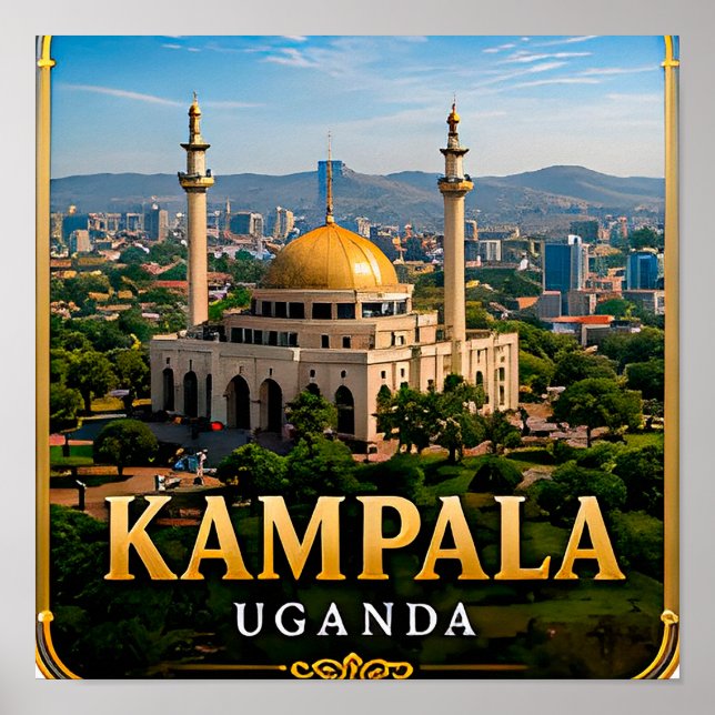 Kampala Seven Hills and Uganda National Mosque Poster (Front)
