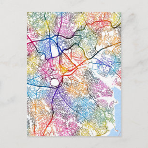 Kampala Uganda City Map Postcard