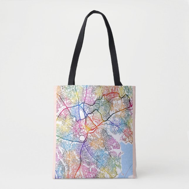 Kampala Uganda City Map Tote Bag (Front)
