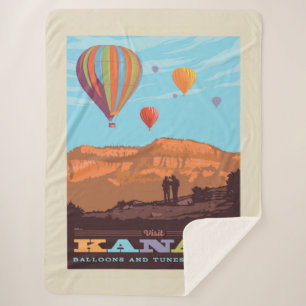 Kanab, Utah Balloons And Tunes Roundup Sherpa Blanket