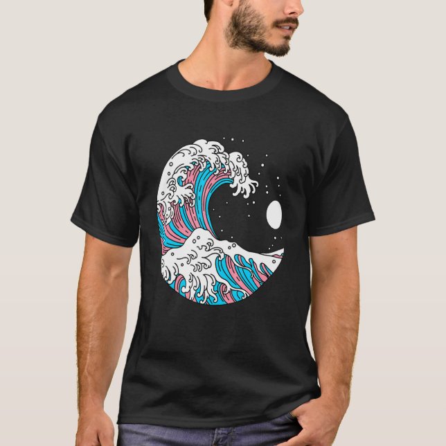 Kanagawa Japanese The Great Wave Of Transgender Lg T-Shirt (Front)