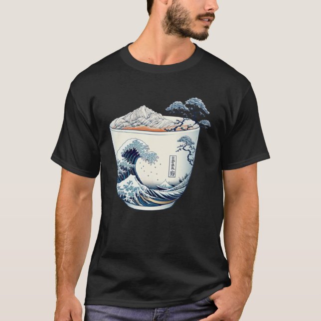 Kanagawa Tea Cup  A that Takes You to Okinawa T-Shirt (Front)