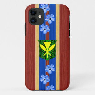 Kanaka Maoli Fake Wood Surfboard Case-Mate iPhone Case
