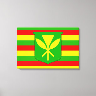 Kanaka Maoli Flag Canvas Print