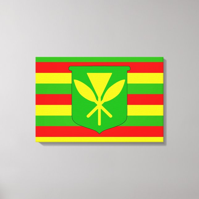 Kanaka Maoli Flag Canvas Print (Front)