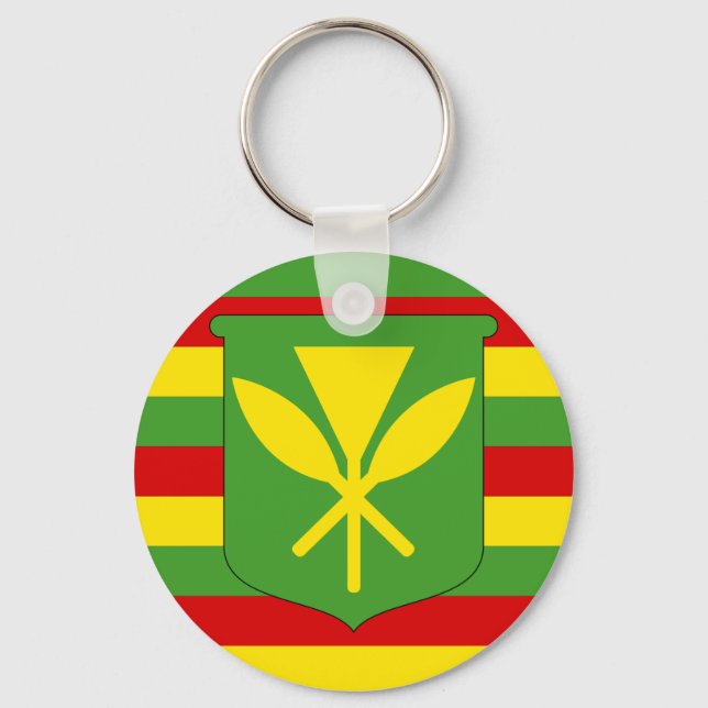 Kanaka Maoli Flag - Hawaiian Independence Flag Key Ring (Front)