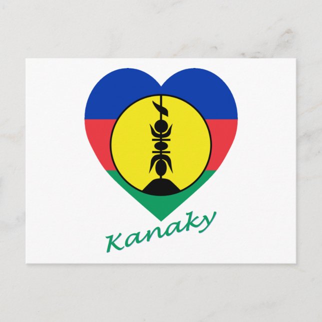 Kanaky Flag Heart Postcard (Front)