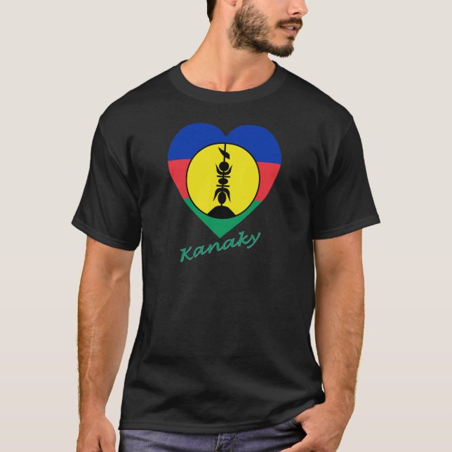 Kanaky Flag Heart T-Shirt (Front)