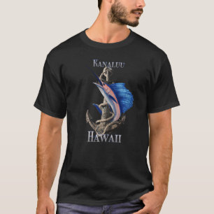 Kanaluu Hawaii Swordfish Marlin Ocean Fishing T-Shirt