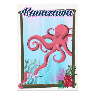 Kanazawa Japan vintage style travel poster