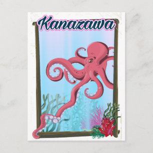 Kanazawa Japan vintage style travel poster Postcard