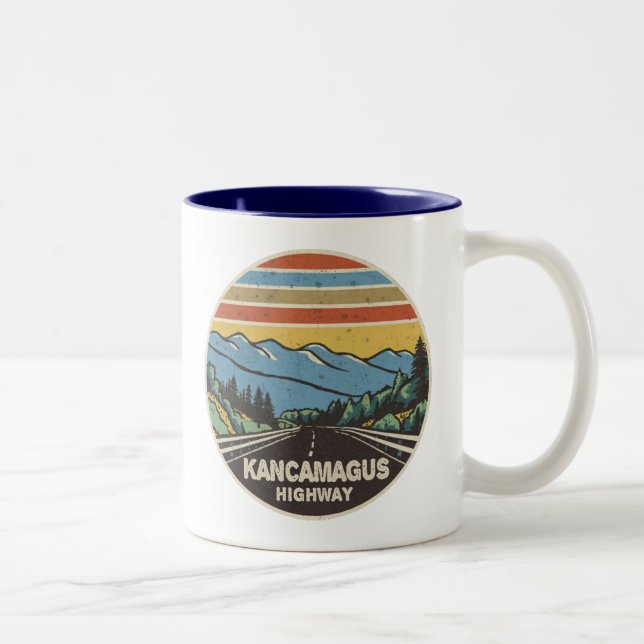 Kancamagus Highway New Hampshire Mountains Two-Tone Coffee Mug (Right)