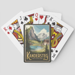 Kandersteg Switzerland Illustration Travel Art Playing Cards