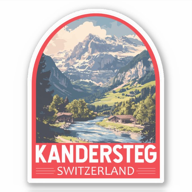 Kandersteg Switzerland Travel Art Emblem (Front)