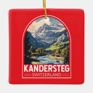 Kandersteg Switzerland Travel Art Emblem Ceramic Ornament