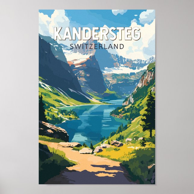 Kandersteg Switzerland Travel Art Vintage Poster (Front)