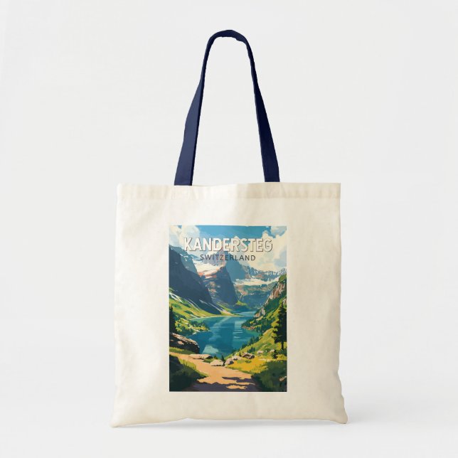 Kandersteg Switzerland Travel Art Vintage Tote Bag (Front)