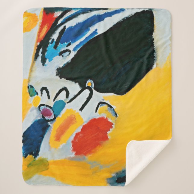 Kandinski Impression III Concert Abstract Painting Sherpa Blanket (Front)