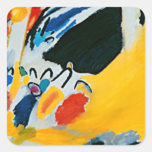 Kandinski Impression III Concert Abstract Painting Square Sticker