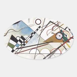 Kandinsky 1923/composition viii/pixdezines oval sticker