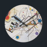 Kandinsky 1923/composition viii/pixdezines round clock<br><div class="desc">Wassily Wassilyevich Kandinsky Composition VIII 1923.  (Russian born 1866-1944).  Digitally enhanced by PixDezines.
 
com.   All rights reserved.</div>