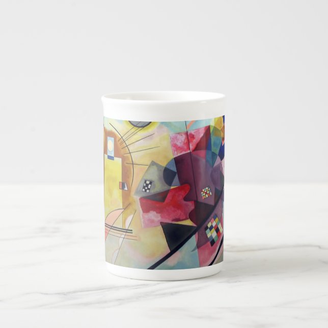 Kandinsky 1925/yellow/red/blue/pixdezines bone china mug (Front)