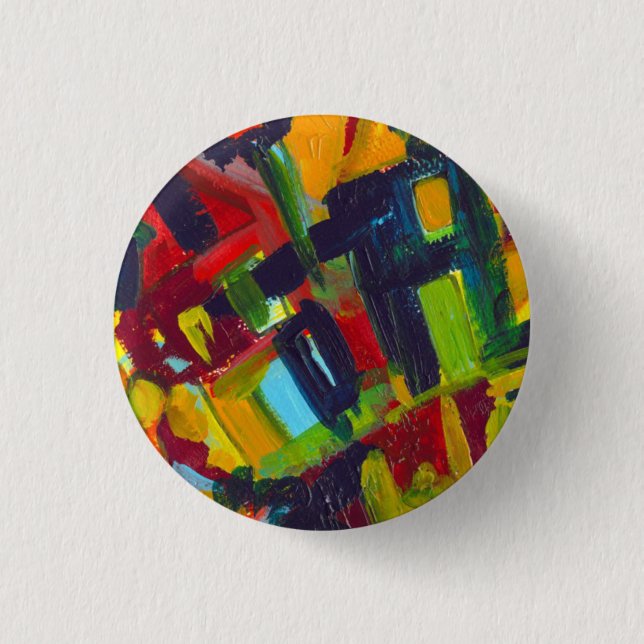 Kandinsky '304' Colorful Abstract Painting 3 Cm Round Badge (Front)