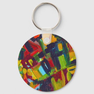 Kandinsky '304' Colorful Abstract Painting Key Ring