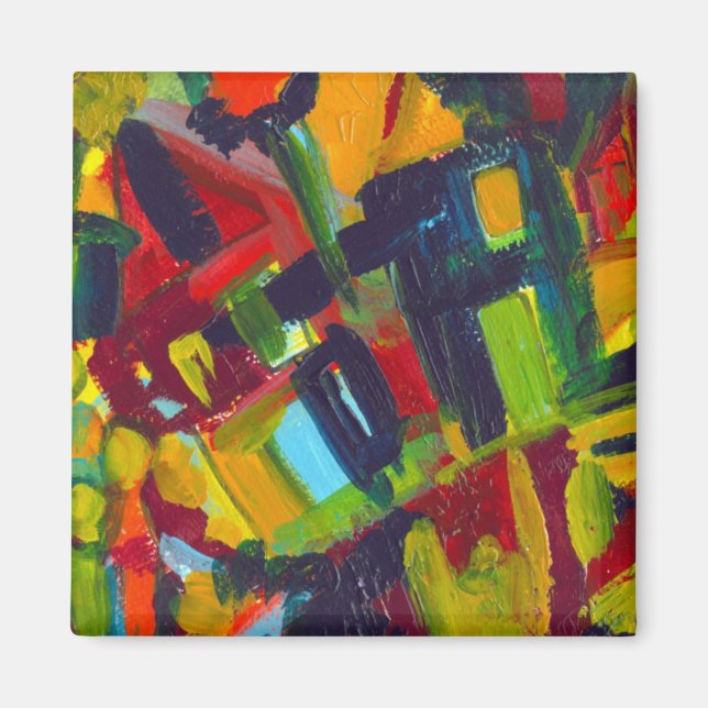Kandinsky '304' Colorful Abstract Painting Magnet (Front)