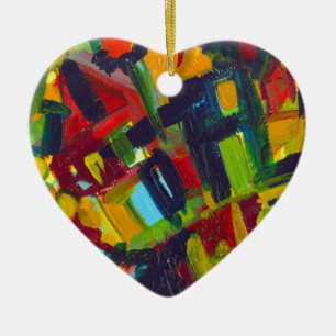 Kandinsky 304 Colourful Abstract Artwork Ceramic Tree Decoration