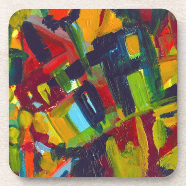 Kandinsky 304 Colourful Abstract Artwork Coaster (Front)