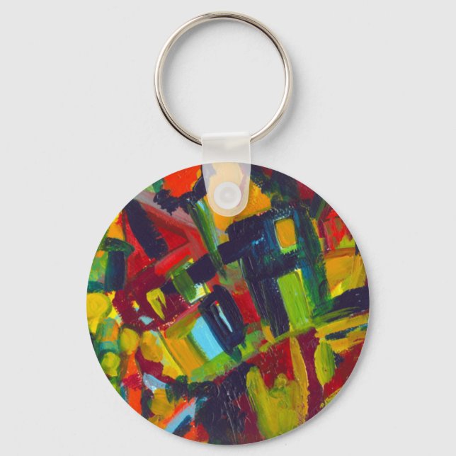 Kandinsky 304 Colourful Abstract Artwork Key Ring (Front)