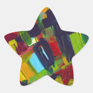 Kandinsky 304 Colourful Abstract Artwork Star Sticker