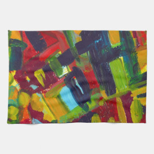 Kandinsky 304 Colourful Abstract Artwork Tea Towel