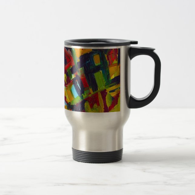 Kandinsky 304 Colourful Abstract Artwork Travel Mug (Right)