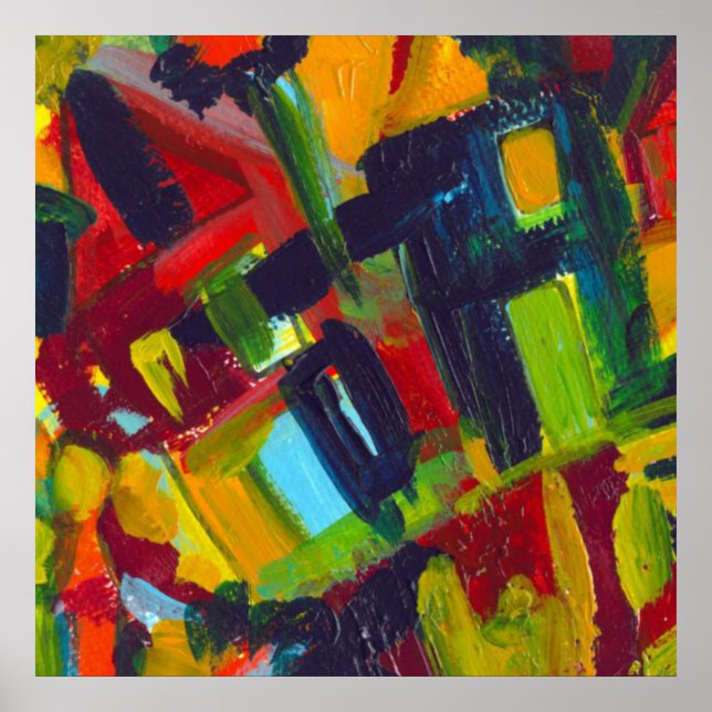 Kandinsky '304' Colourful Abstract Painting Poster (Front)