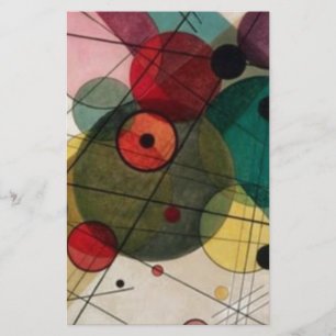 Kandinsky Abctract Circles in a Circle Stationery