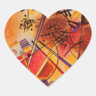 Kandinsky Abstract Artwork Heart Sticker