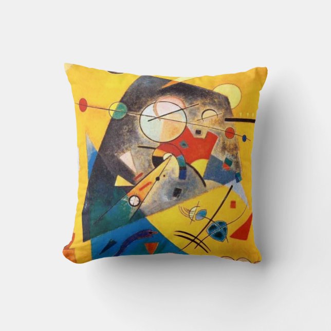 Kandinsky Abstract Blue Red Yellow Composition Cushion (Front)