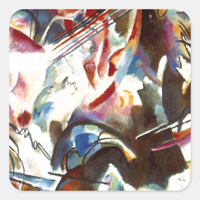 Kandinsky Abstract Composition VI Square Sticker (Front)