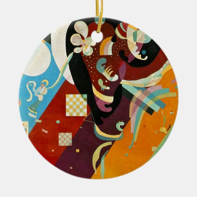 Kandinsky Abstract Compositon IX Ceramic Tree Decoration (Front)