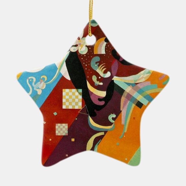 Kandinsky Abstract Compositon IX Ceramic Tree Decoration (Front)