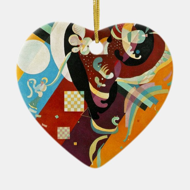 Kandinsky Abstract Compositon IX Ceramic Tree Decoration (Front)