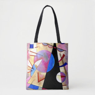 Kandinsky - Abstract Cubism with Pink and Blue Tote Bag